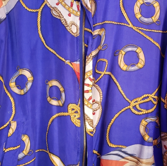 FUDA international vintage silk nautical print jacket women's size M medium - Picture 4 of 4